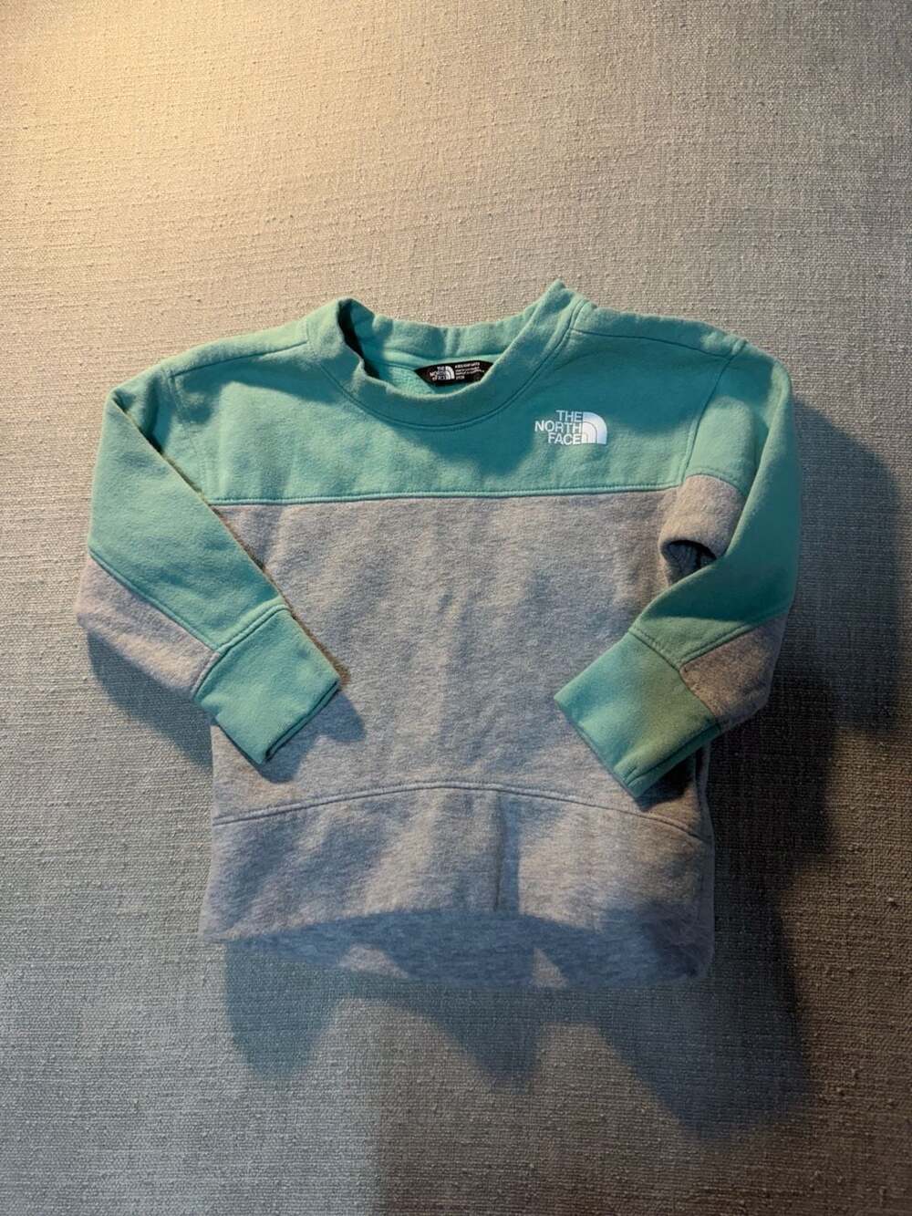 The North Face Kids Sweatshirt Size 2T/2B Green Gray Colorblock
